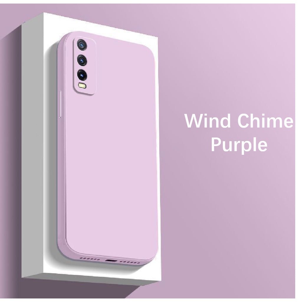 For VIVO Y20 Cover Drop and wear resistant Silicone Full Case Classic Simple Solid Color Phone Case Cover