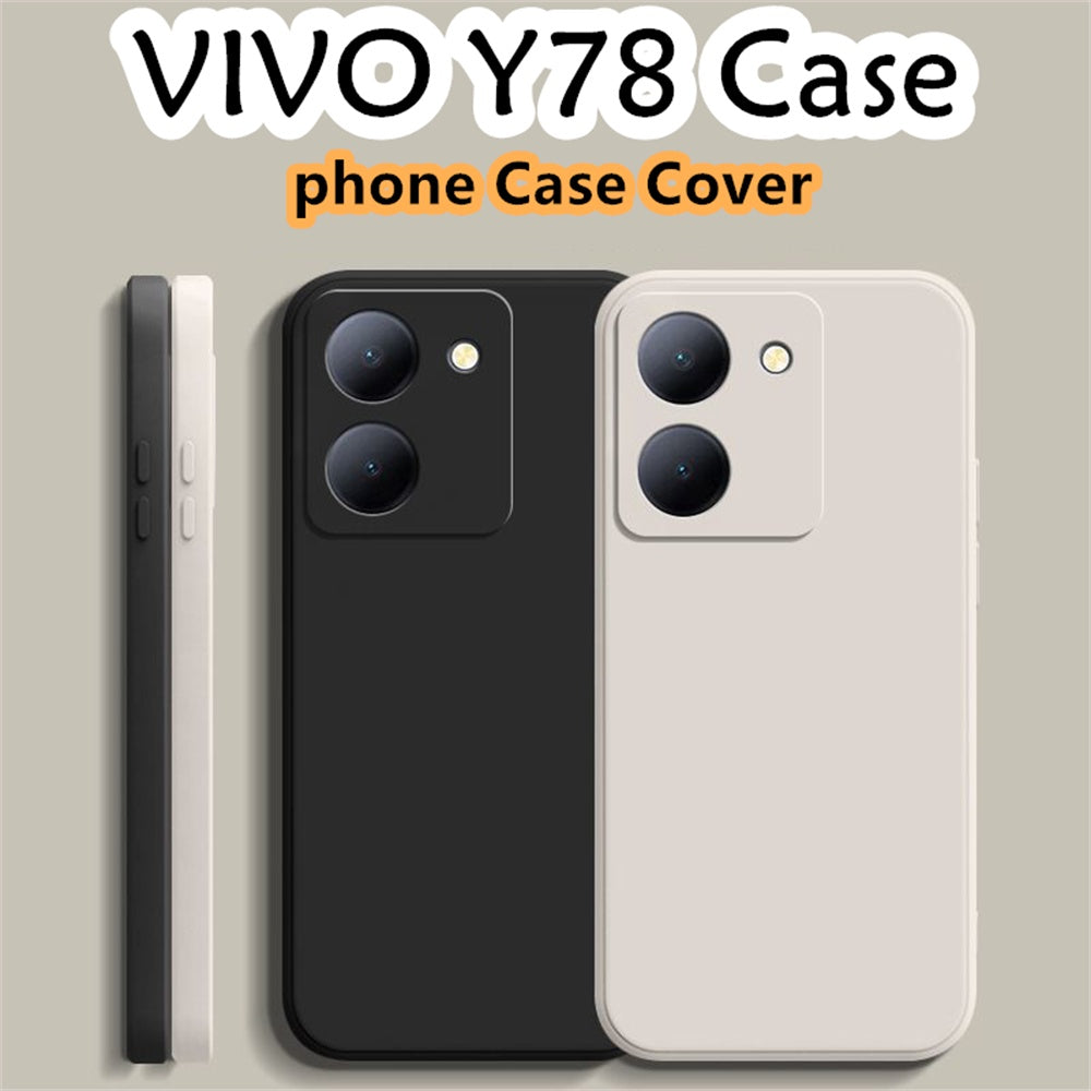 For VIVO Y78 Cover Drop and wear resistant Silicone Full Case Classic Simple Solid Color Phone Case Cover