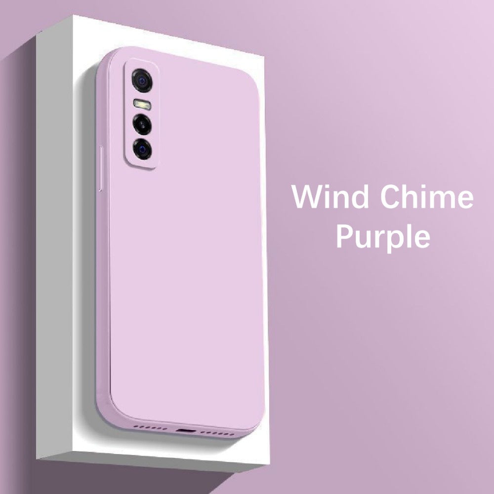 For VIVO S7E Cover Drop and wear resistant Silicone Full Case Classic Simple Solid Color Phone Case Cover