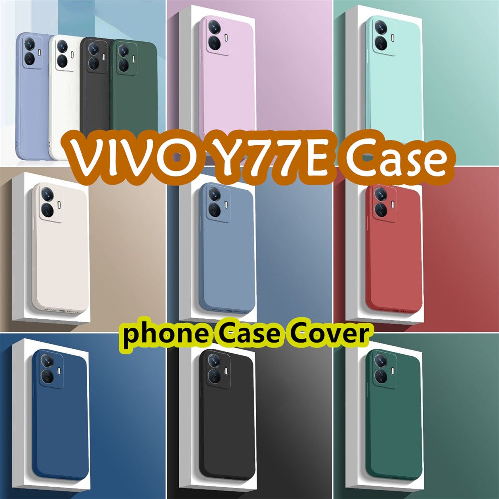 For VIVO Y77E Cover Drop and wear resistant Silicone Full Case Classic Simple Solid Color Phone Case Cover