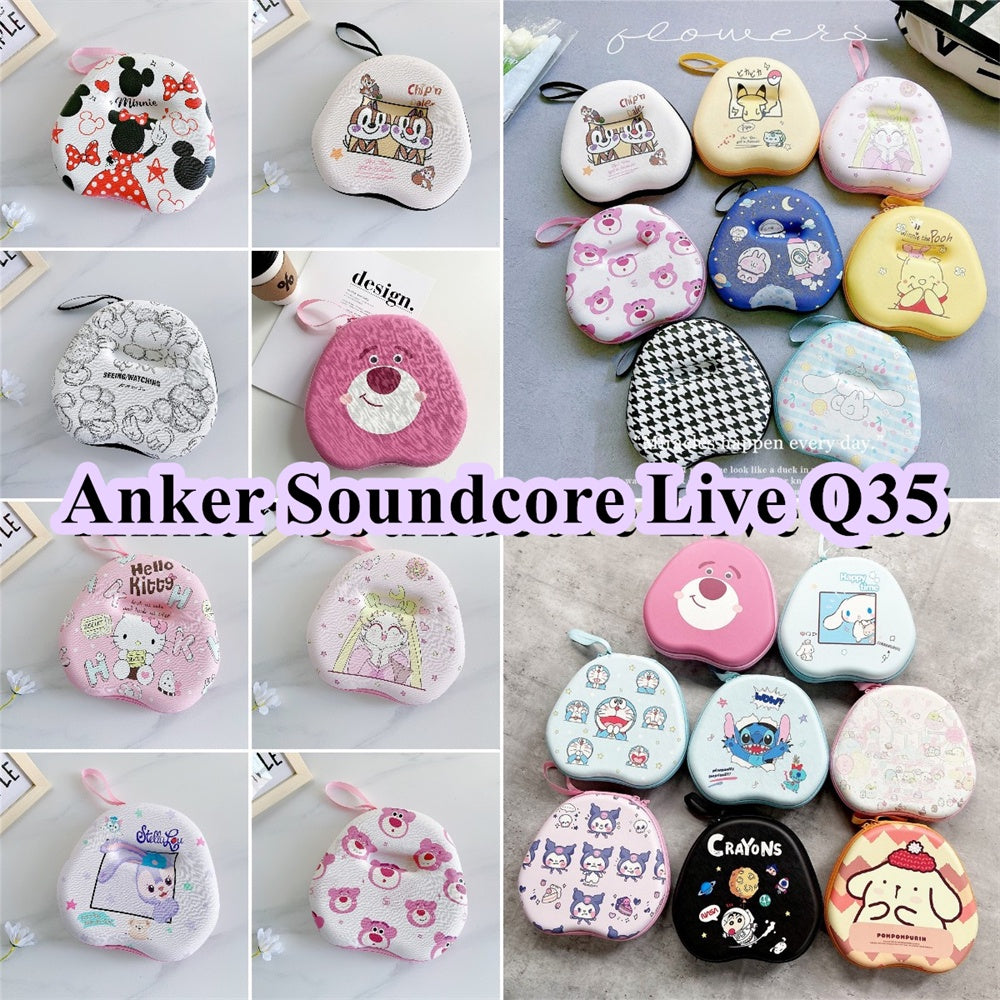 For Anker Soundcore Live Q35 Headphone Case Cartoon Creative Patterns Headset Earpads Storage Bag Casing Box