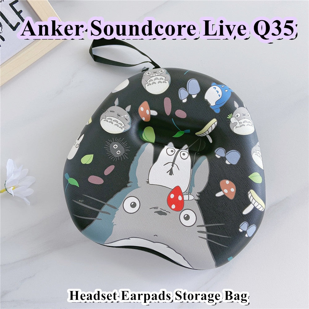 For Anker Soundcore Live Q35 Headphone Case Cartoon Creative Patterns Headset Earpads Storage Bag Casing Box