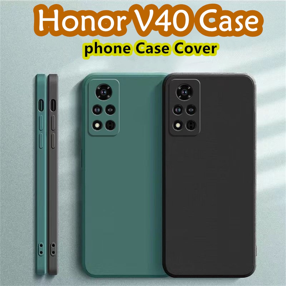 For Honor V40 Cover Drop and wear resistant Silicone Full Case Classic Simple Solid Color Phone Case Cover