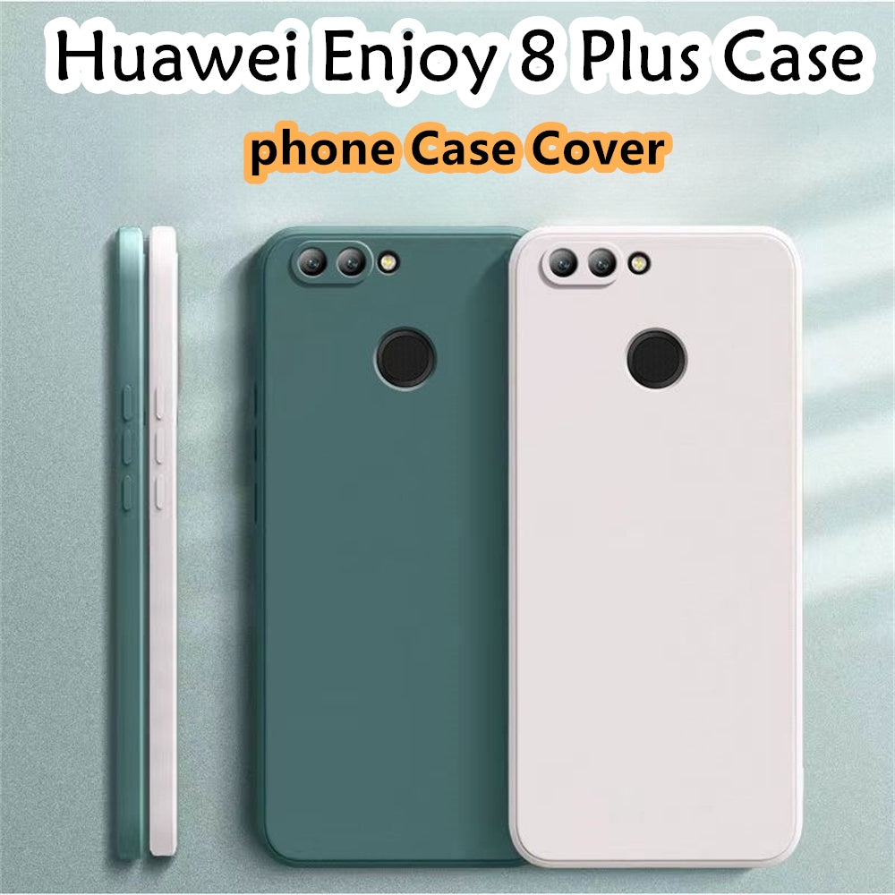 For Huawei Enjoy 8 Plus Cover Drop and wear resistant Silicone Full Case Classic Simple Solid Color Phone Case Cover