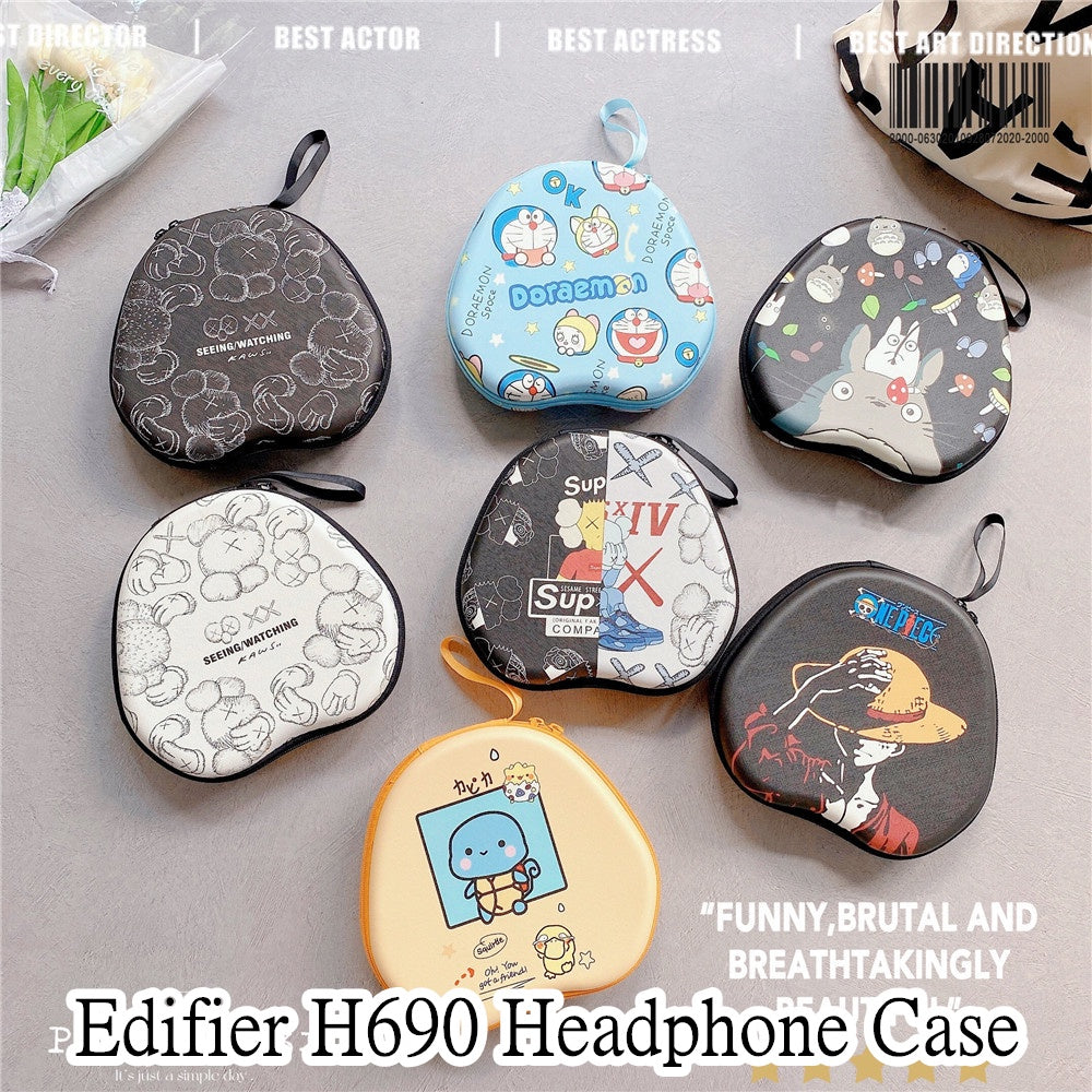 For Edifier H690 Headphone Case Cartoon Creative Patterns Headset Earpads Storage Bag Casing Box