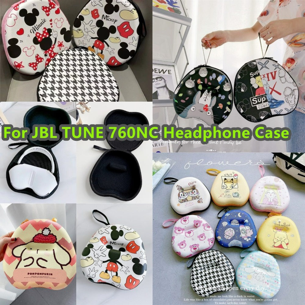 For JBL TUNE 760NC Headphone Case Cartoon Creative Patterns Headset Earpads Storage Bag Casing Box