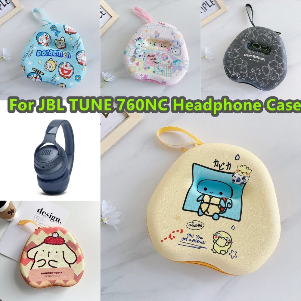 For JBL TUNE 760NC Headphone Case Cartoon Creative Patterns Headset Earpads Storage Bag Casing Box