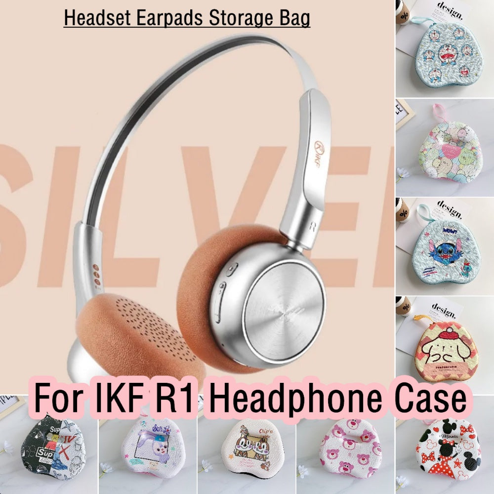 For IKF R1 Headphone Case Cartoon Creative Patterns Headset Earpads Storage Bag Casing Box