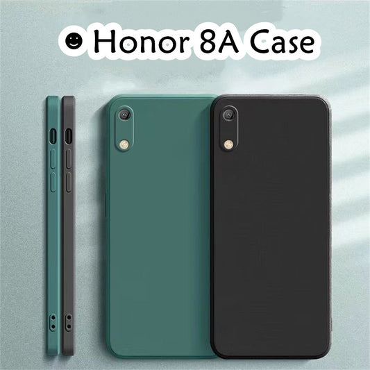 For Honor 8A Cover Drop and wear resistant Silicone Full Case Classic Simple Solid Color Phone Case Cover