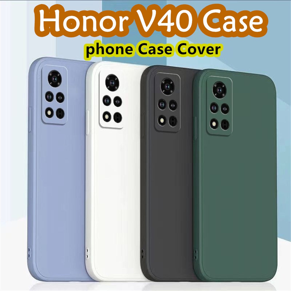 For Honor V40 Cover Drop and wear resistant Silicone Full Case Classic Simple Solid Color Phone Case Cover