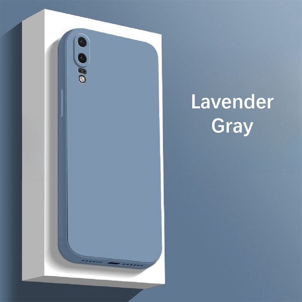 For Huawei P20 Cover Drop and wear resistant Silicone Full Case Classic Simple Solid Color Phone Case Cover