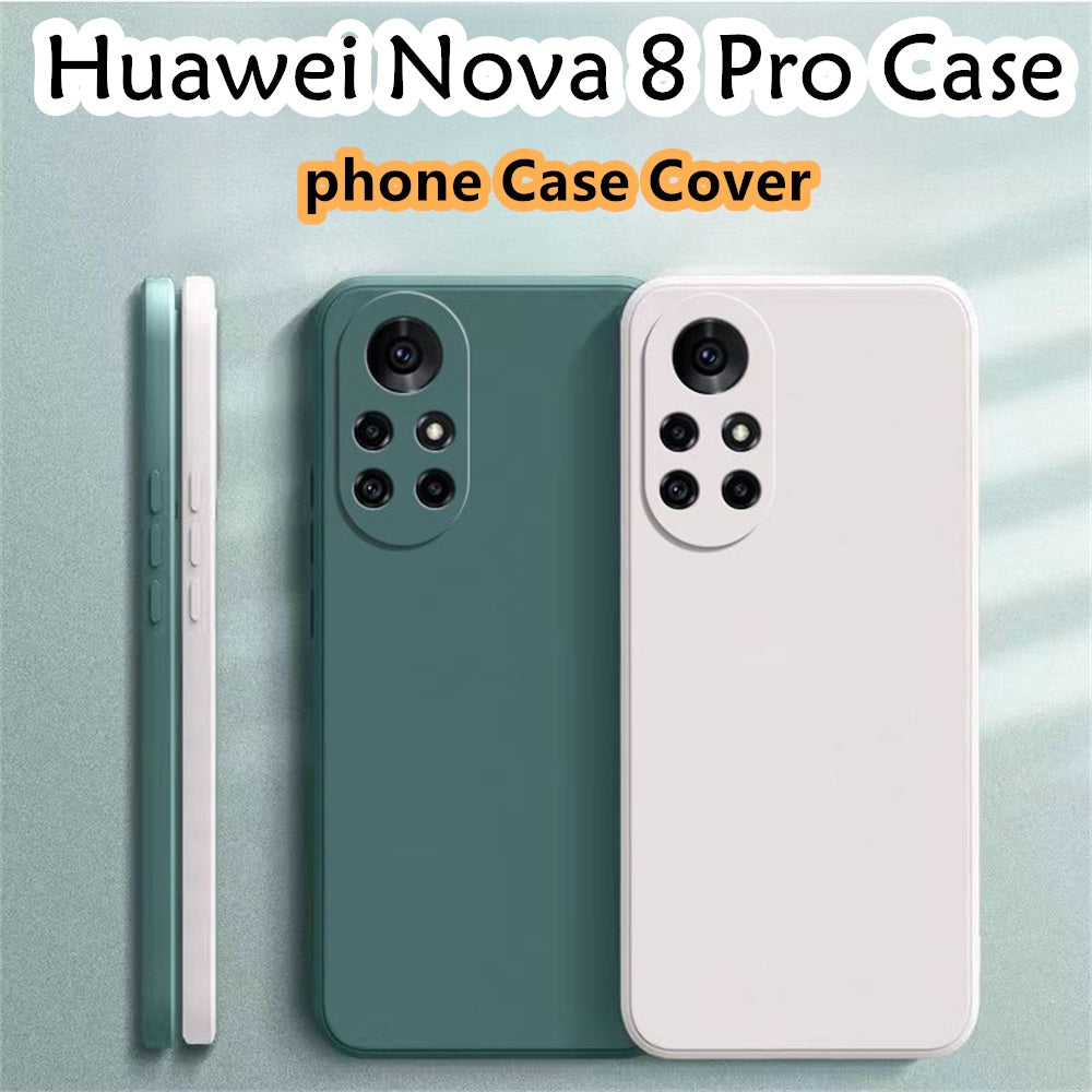 For Huawei Nova 8 Pro Cover Drop and wear resistant Silicone Full Case Classic Simple Solid Color Phone Case Cover
