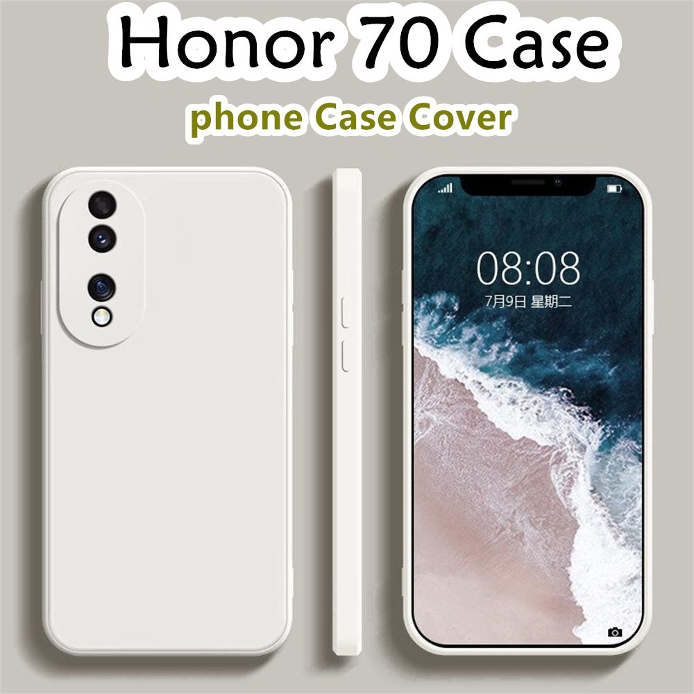 For Honor 70 Cover Drop and wear resistant Silicone Full Case Classic Simple Solid Color Phone Case Cover