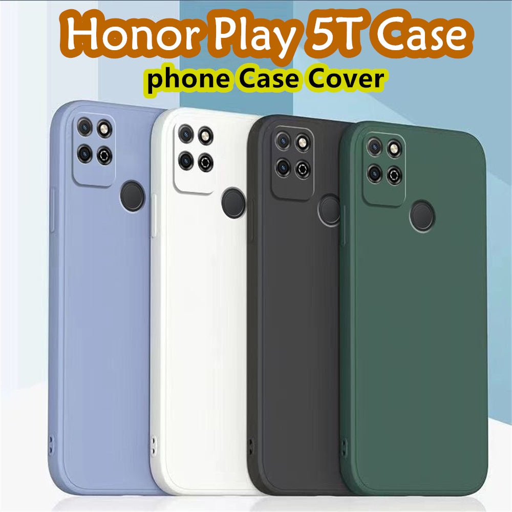 For Honor Play 5T Cover Drop and wear resistant Silicone Full Case Classic Simple Solid Color Phone Case Cover