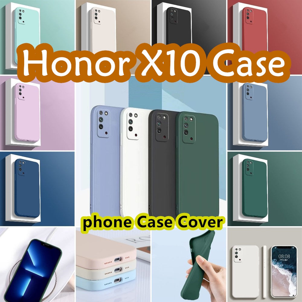 For Honor X10 Cover Drop and wear resistant Silicone Full Case Classic Simple Solid Color Phone Case Cover