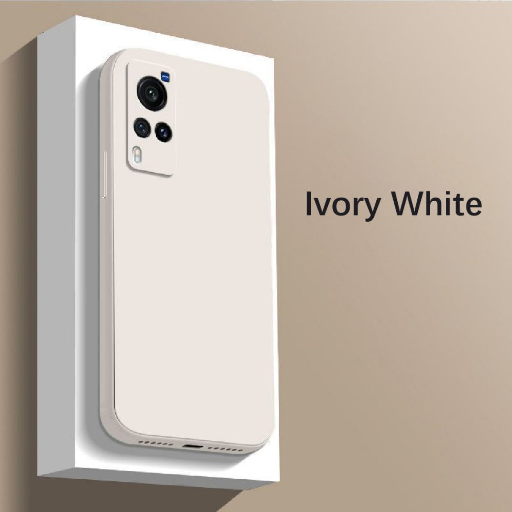 For VIVO X60 Cover Drop and wear resistant Silicone Full Case Classic Simple Solid Color Phone Case Cover