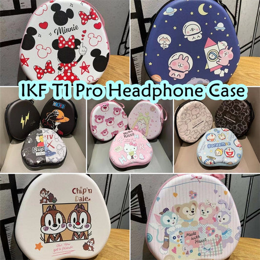 For IKF T1 Pro Headphone Case Cartoon Creative Patterns Headset Earpads Storage Bag Casing Box