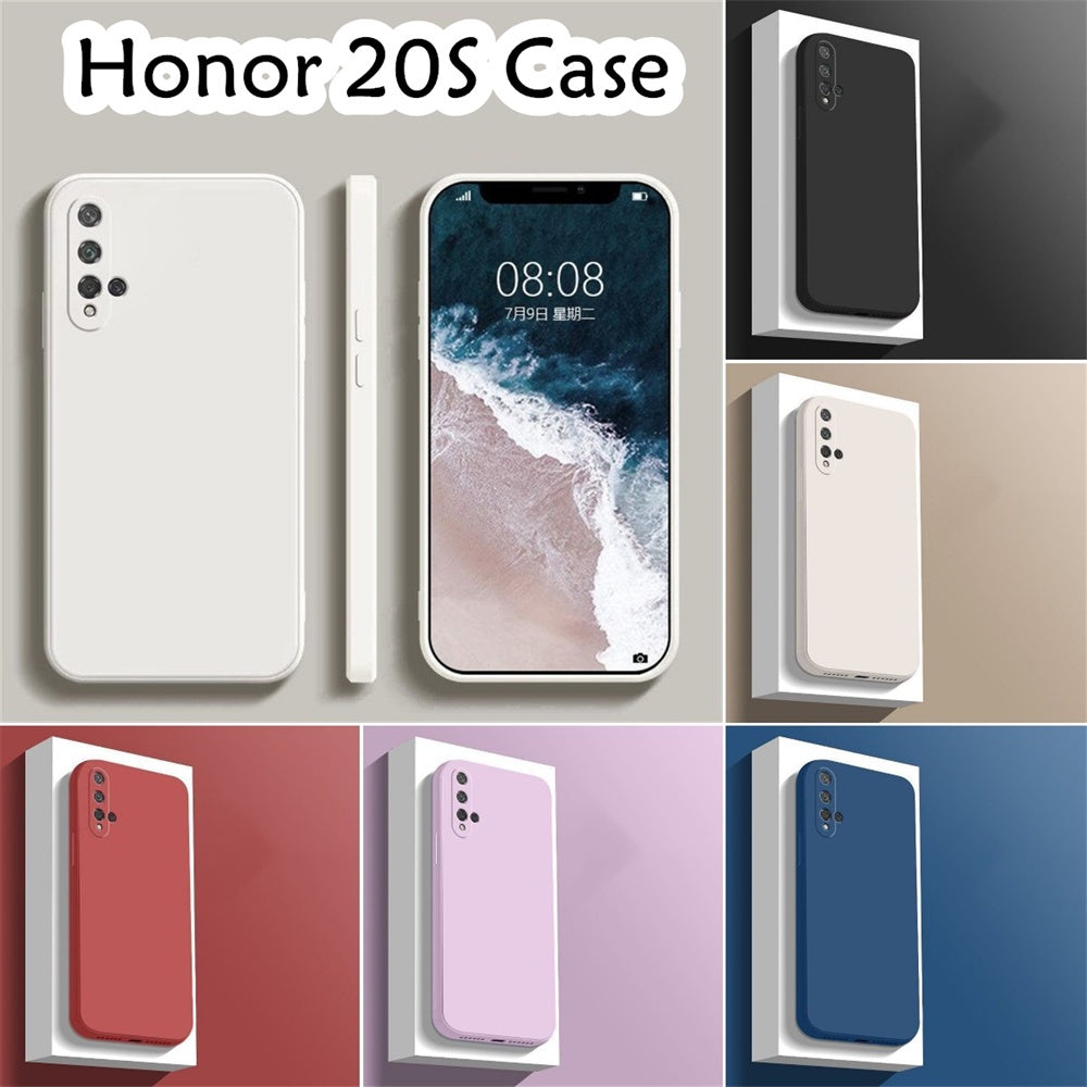 For Honor 20S Cover Drop and wear resistant Silicone Full Case Classic Simple Solid Color Phone Case Cover