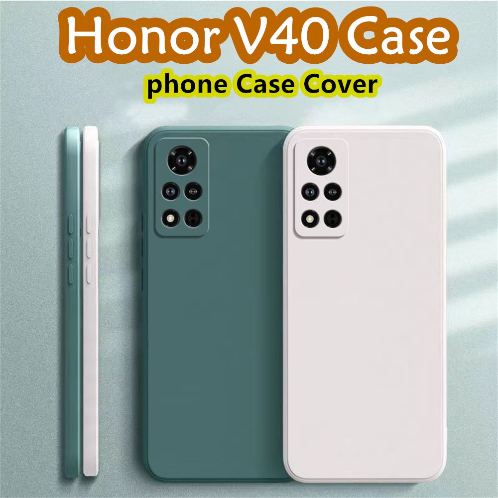 For Honor V40 Cover Drop and wear resistant Silicone Full Case Classic Simple Solid Color Phone Case Cover