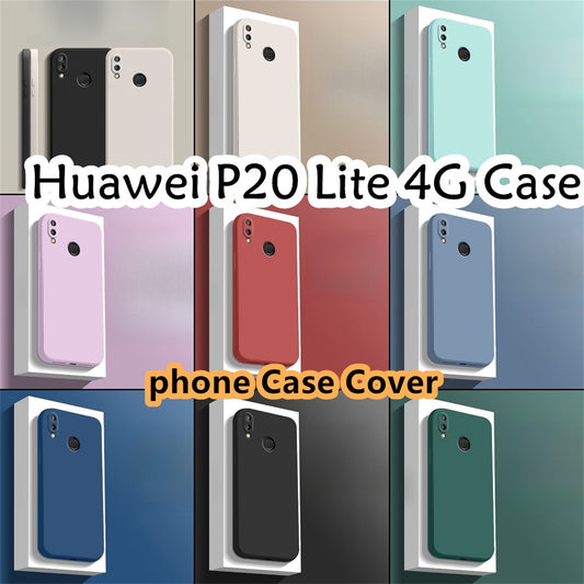 For Huawei P20 Lite 4G Cover Drop and wear resistant Silicone Full Case Classic Simple Solid Color Phone Case Cover