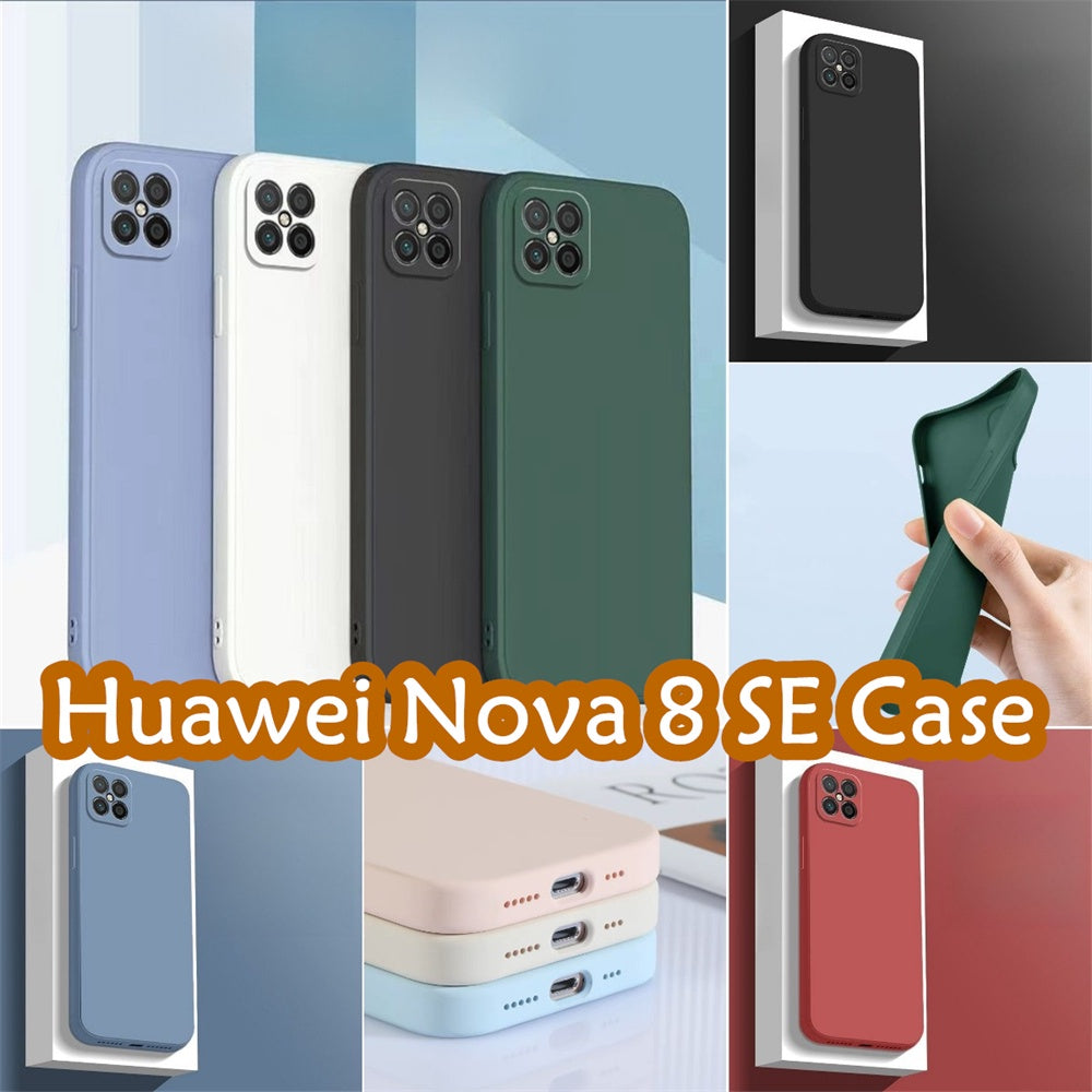 For Huawei Nova 8 SE Cover Drop and wear resistant Silicone Full Case Classic Simple Solid Color Phone Case Cover