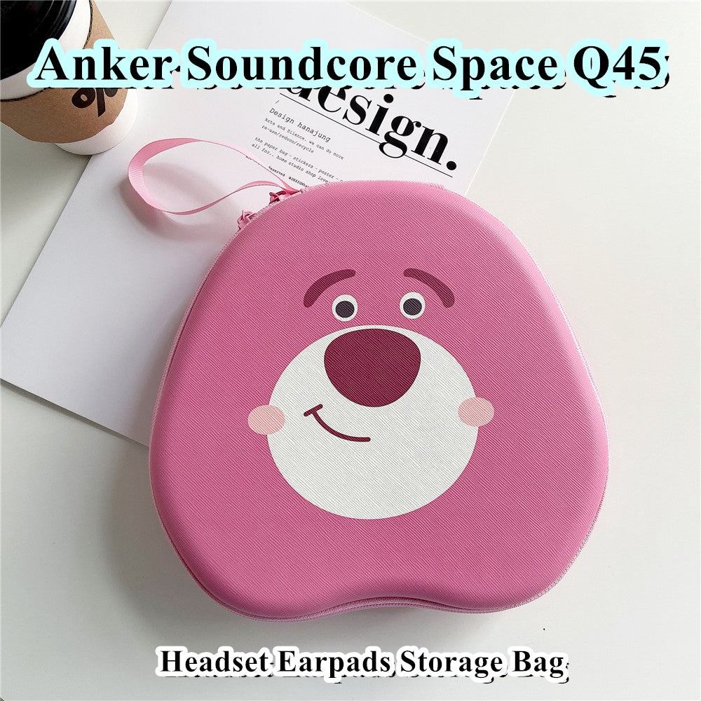 For Anker Soundcore Space Q45 Headphone Case Cartoon Creative Patterns Headset Earpads Storage Bag Casing Box