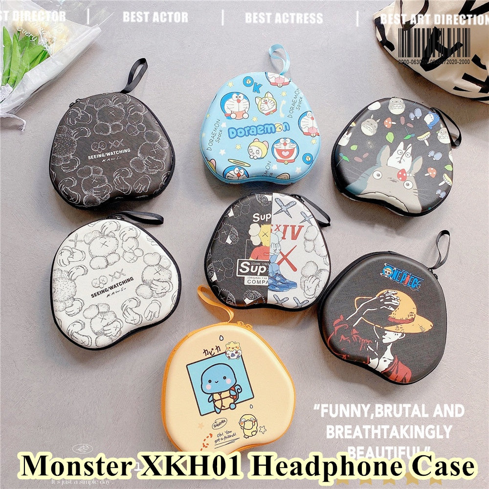 For Monster XKH01 Headphone Case Cartoon Creative Patterns Headset Earpads Storage Bag Casing Box