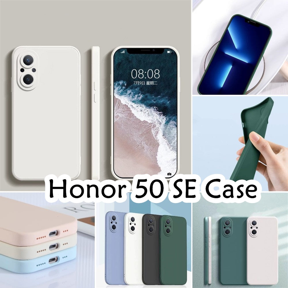 For Honor 50 SE Cover Drop and wear resistant Silicone Full Case Classic Simple Solid Color Phone Case Cover