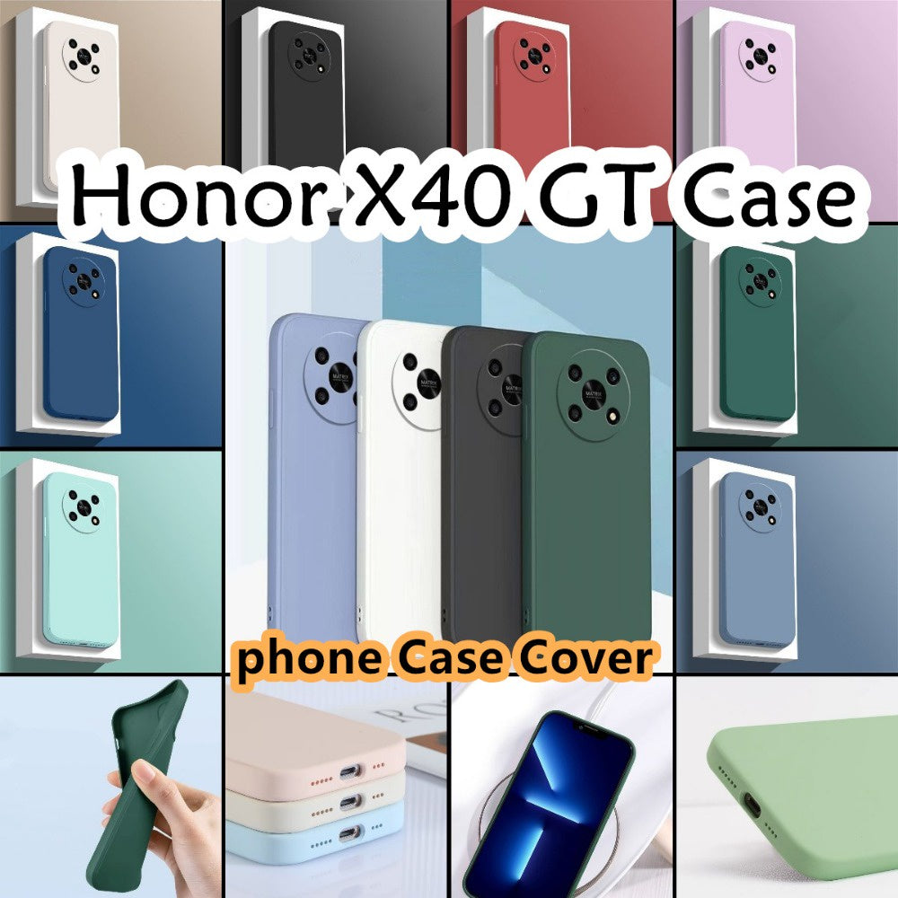 For Honor X40 GT Cover Drop and wear resistant Silicone Full Case Classic Simple Solid Color Phone Case Cover