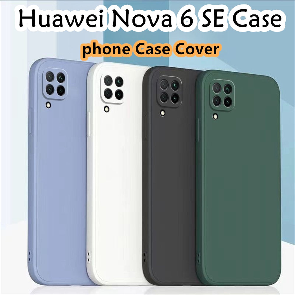 For Huawei Nova 6 SE Cover Drop and wear resistant Silicone Full Case Classic Simple Solid Color Phone Case Cover