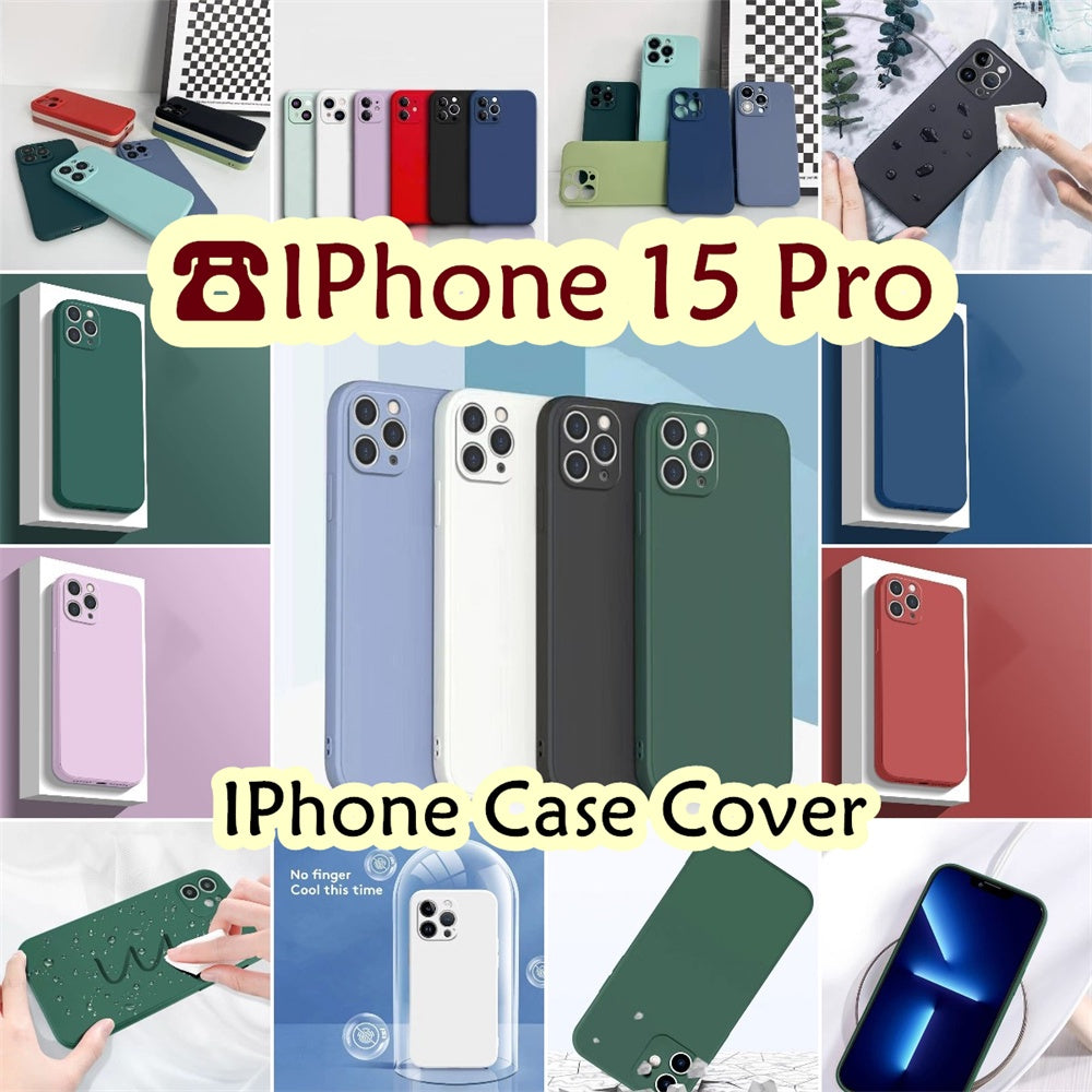For IPhone 15 Pro Cover Drop and wear resistant Silicone Full Case Classic Simple Solid Color Phone Case Cover