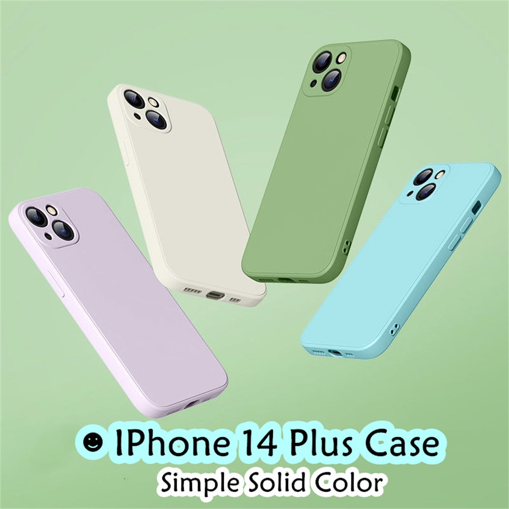 For IPhone 14 Plus Cover Drop and wear resistant Silicone Full Case Classic Simple Solid Color Phone Case Cover