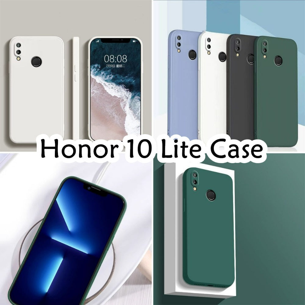 For Honor 10 Lite Cover Drop and wear resistant Silicone Full Case Classic Simple Solid Color Phone Case Cover