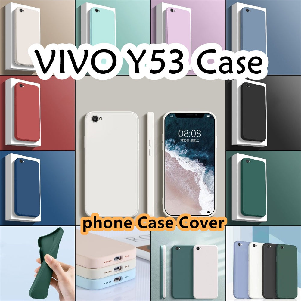 For VIVO Y53 Cover Drop and wear resistant Silicone Full Case Classic Simple Solid Color Phone Case Cover