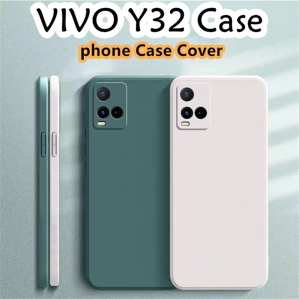 For VIVO Y32 Cover Drop and wear resistant Silicone Full Case Classic Simple Solid Color Phone Case Cover