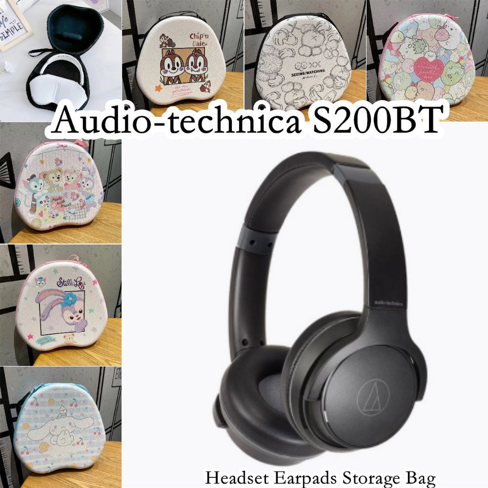 For Audio-technica S200BT Headphone Case Cartoon Creative Patterns Headset Earpads Storage Bag Casing Box