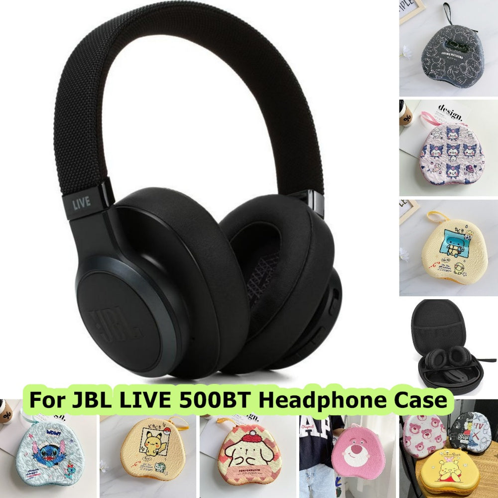 For JBL LIVE 500BT Headphone Case Cartoon Creative Patterns Headset Earpads Storage Bag Casing Box