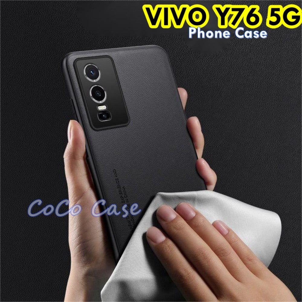 For VIVO Y76 5G Cover Silicone Professional Full Case Classic Simple Solid Color Phone Case Cover sweatproof