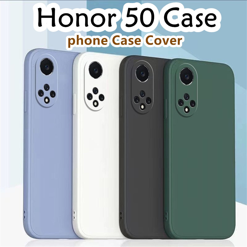 For Honor 50 Cover Drop and wear resistant Silicone Full Case Classic Simple Solid Color Phone Case Cover