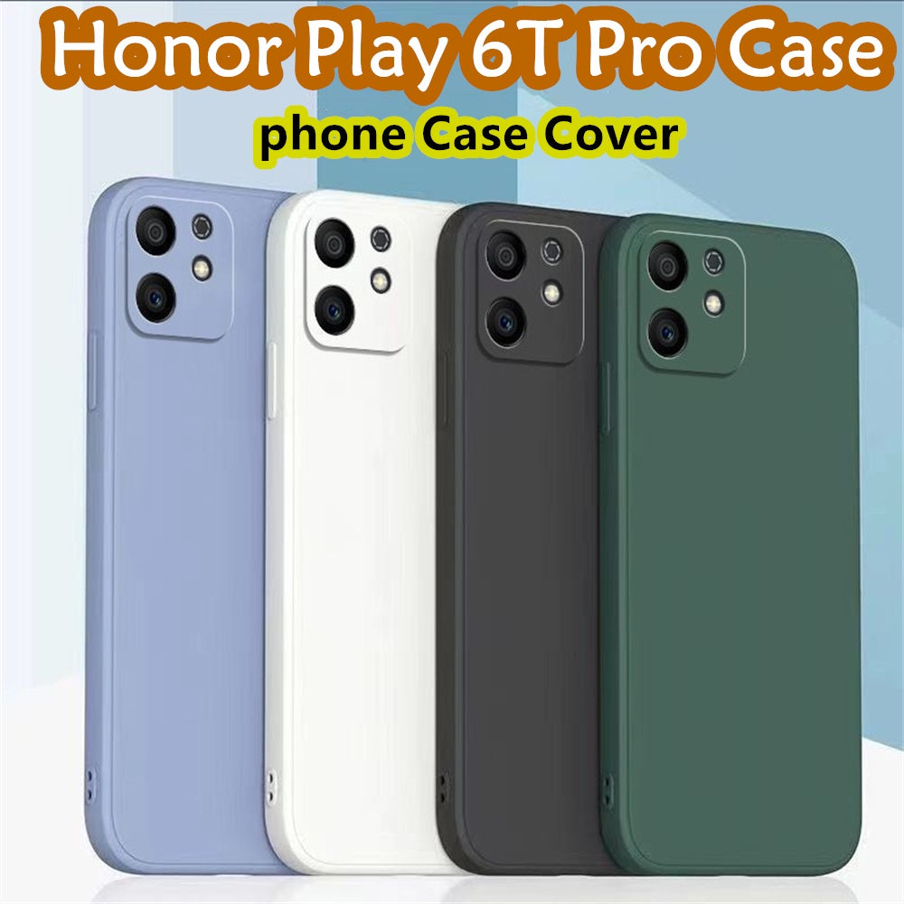 For Honor Play 6T Pro Cover Drop and wear resistant Silicone Full Case Classic Simple Solid Color Phone Case Cover