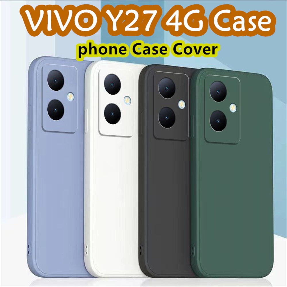 For VIVO Y27 4G Cover Drop and wear resistant Silicone Full Case Classic Simple Solid Color Phone Case Cover