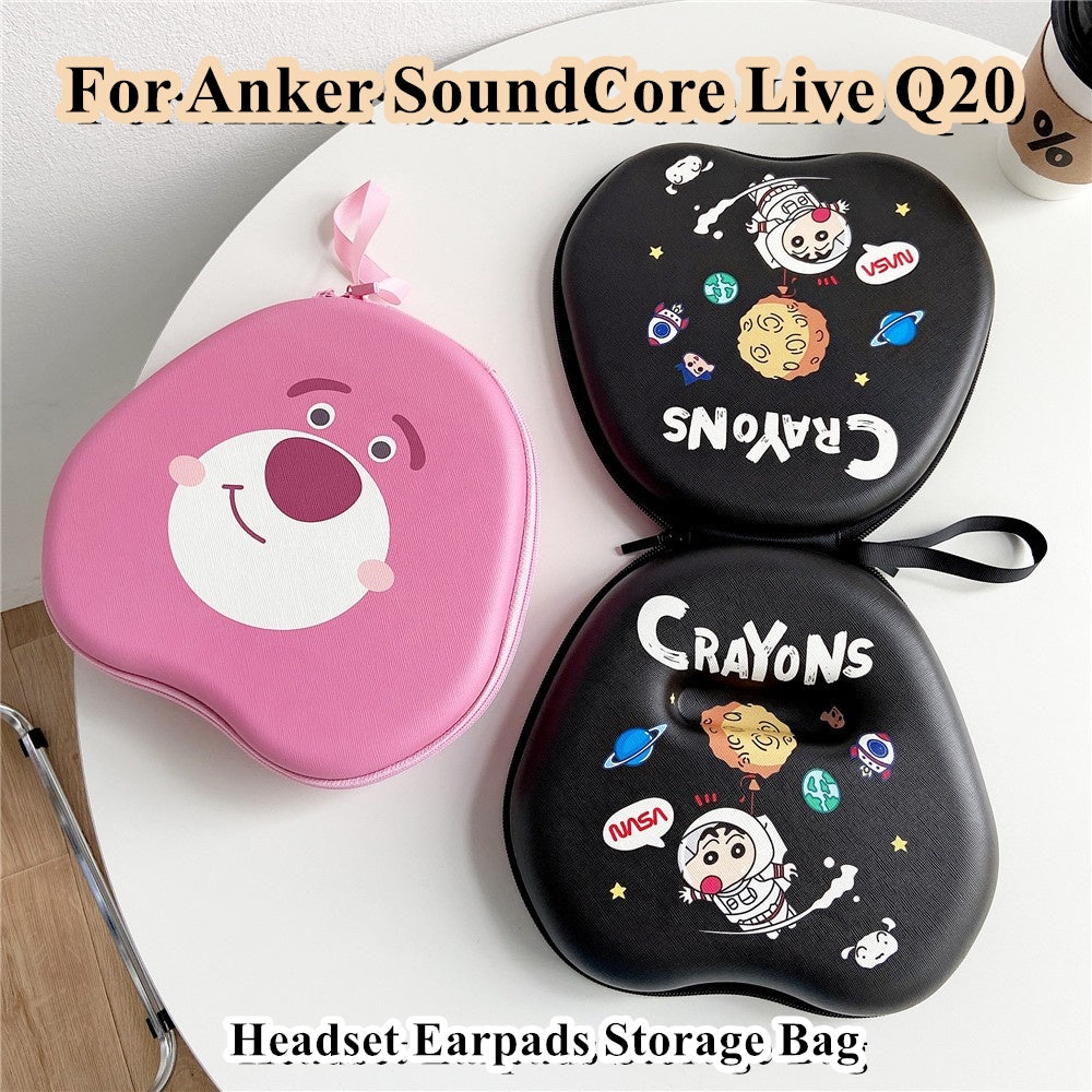 For Anker SoundCore Live Q20 Headphone Case Cartoon Creative Patterns Headset Earpads Storage Bag Casing Box