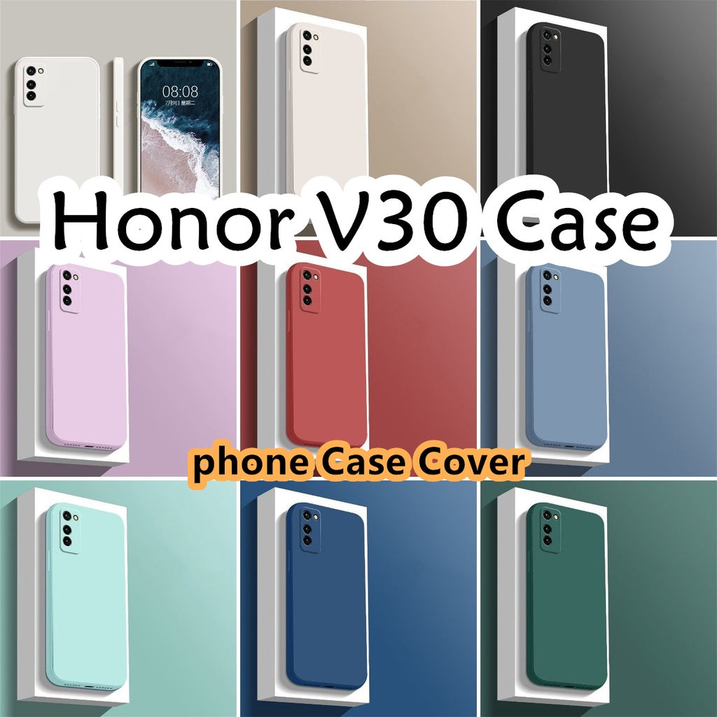 For Honor V30 Cover Drop and wear resistant Silicone Full Case Classic Simple Solid Color Phone Case Cover