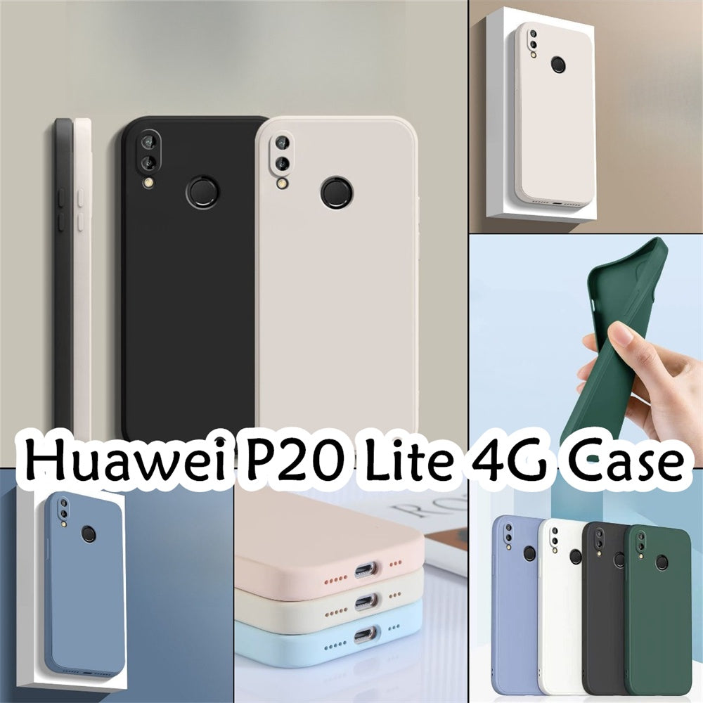 For Huawei P20 Lite 4G Cover Drop and wear resistant Silicone Full Case Classic Simple Solid Color Phone Case Cover