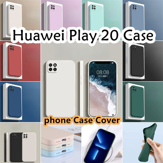 For Huawei Play 20 Cover Drop and wear resistant Silicone Full Case Classic Simple Solid Color Phone Case Cover