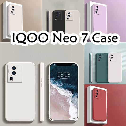 For IQOO Neo 7 Cover Drop and wear resistant Silicone Full Case Classic Simple Solid Color Phone Case Cover
