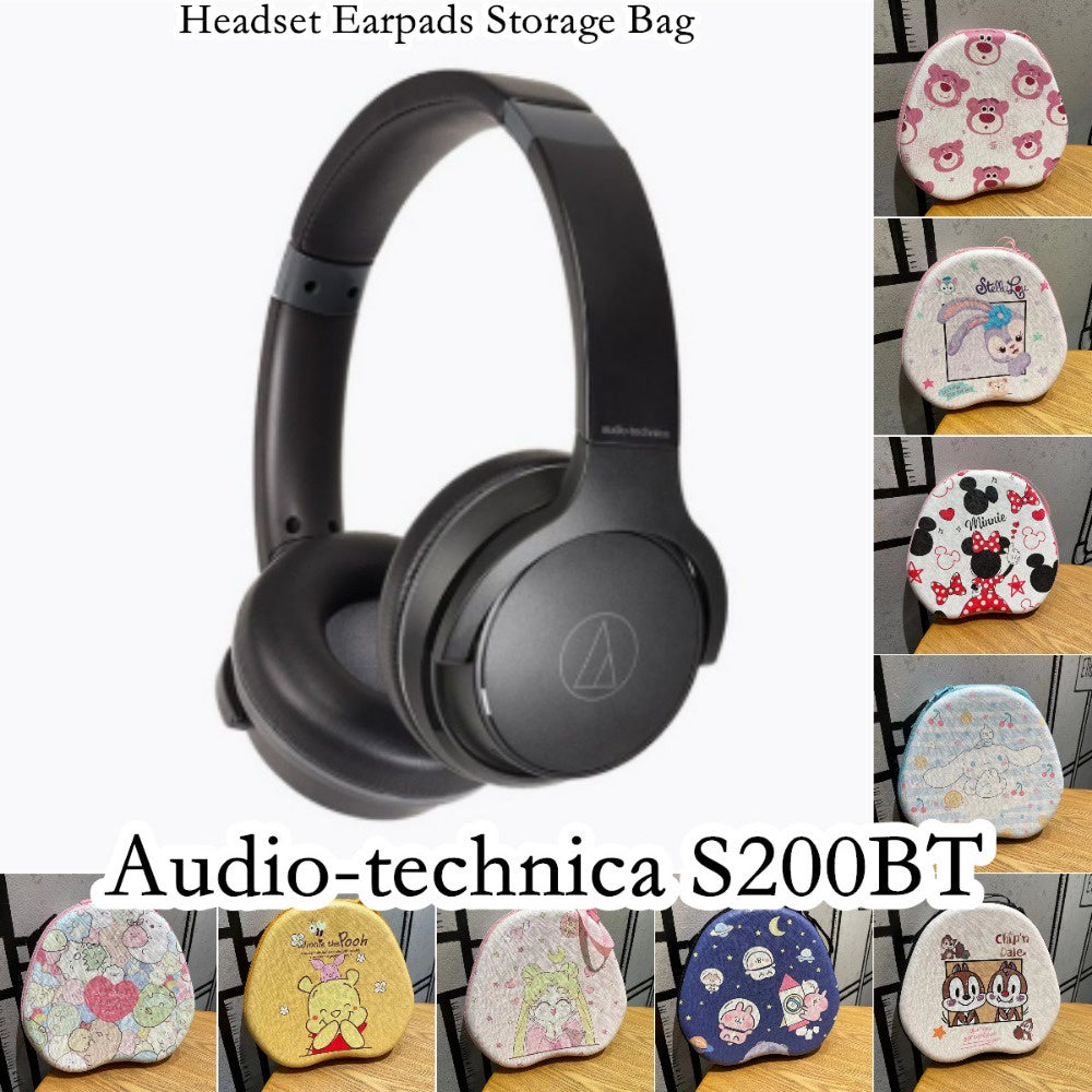 For Audio-technica S200BT Headphone Case Cartoon Creative Patterns Headset Earpads Storage Bag Casing Box