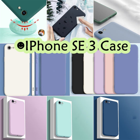 For IPhone SE 3 Cover Drop and wear resistant Silicone Full Case Classic Simple Solid Color Phone Case Cover