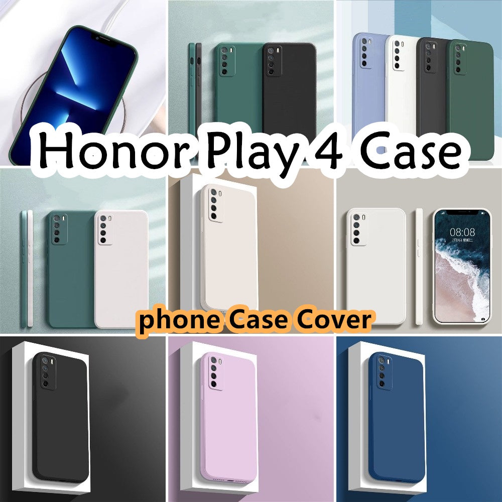For Honor Play 4 Cover Drop and wear resistant Silicone Full Case Classic Simple Solid Color Phone Case Cover