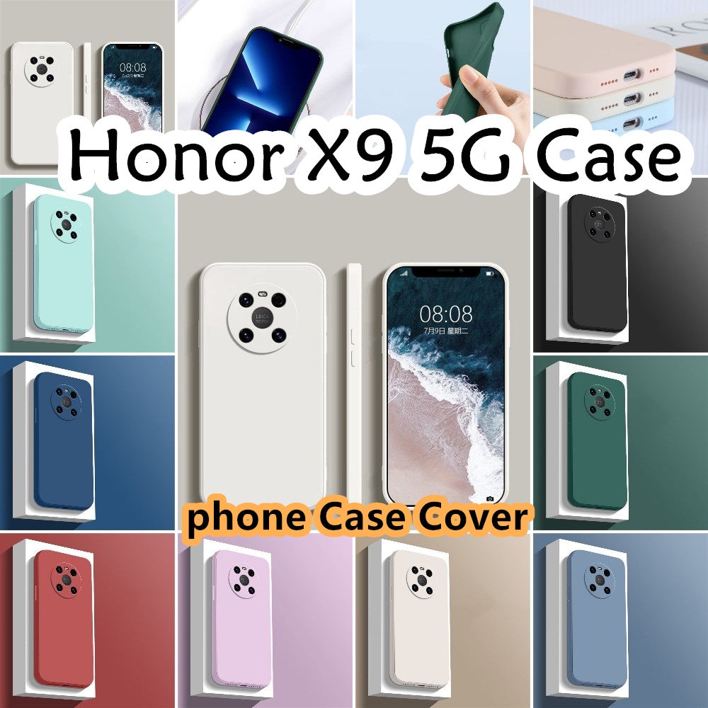 For Honor X9 5G Cover Drop and wear resistant Silicone Full Case Classic Simple Solid Color Phone Case Cover